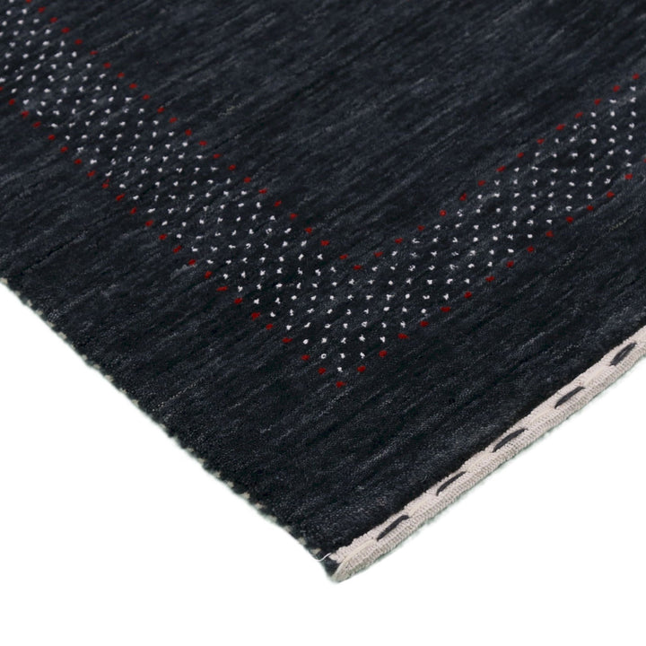 Charcoal Center Pattern Hand Loomed Wool Area Rug - The Rug Decor