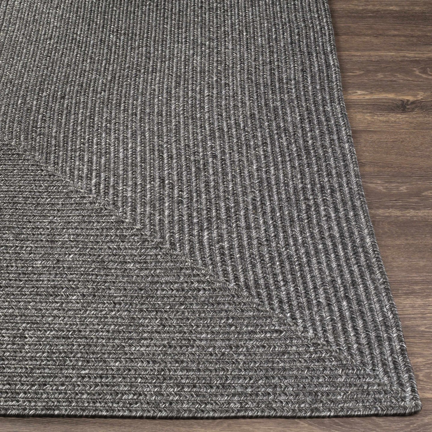 Charcoal Chevron Design Jute Braided Outdoor safe area Rug - The Rug Decor