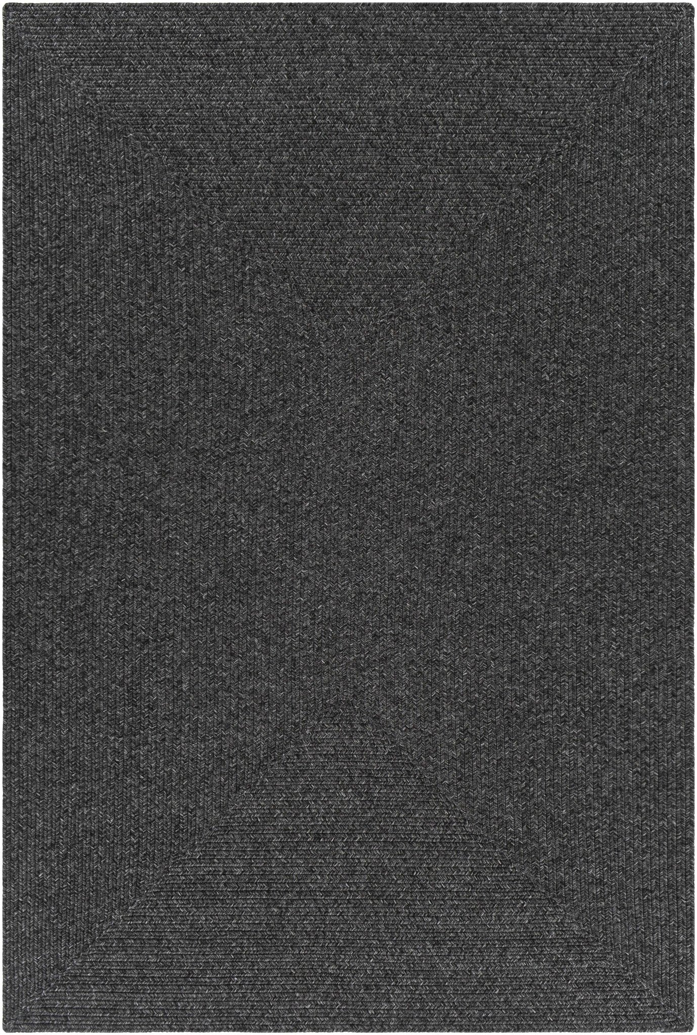 Charcoal Chevron Design Jute Braided Outdoor safe area Rug