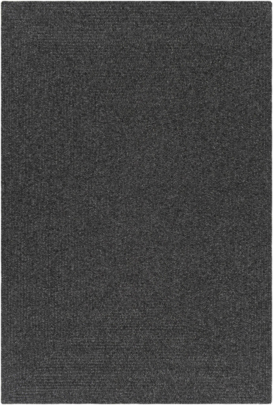 Charcoal Chevron Design Jute Braided Outdoor safe area Rug - The Rug Decor