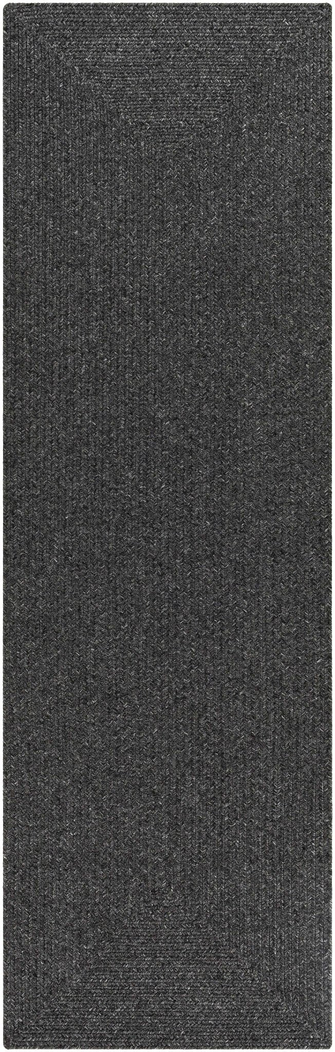 Charcoal Chevron Design Jute Braided Outdoor safe area Rug - The Rug Decor