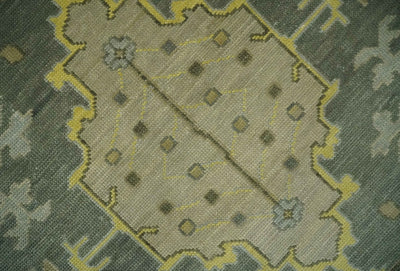 Charcoal, Olive and Mustard Hand knotted Oriental Oushak Custom Made wool Area Rug - The Rug Decor