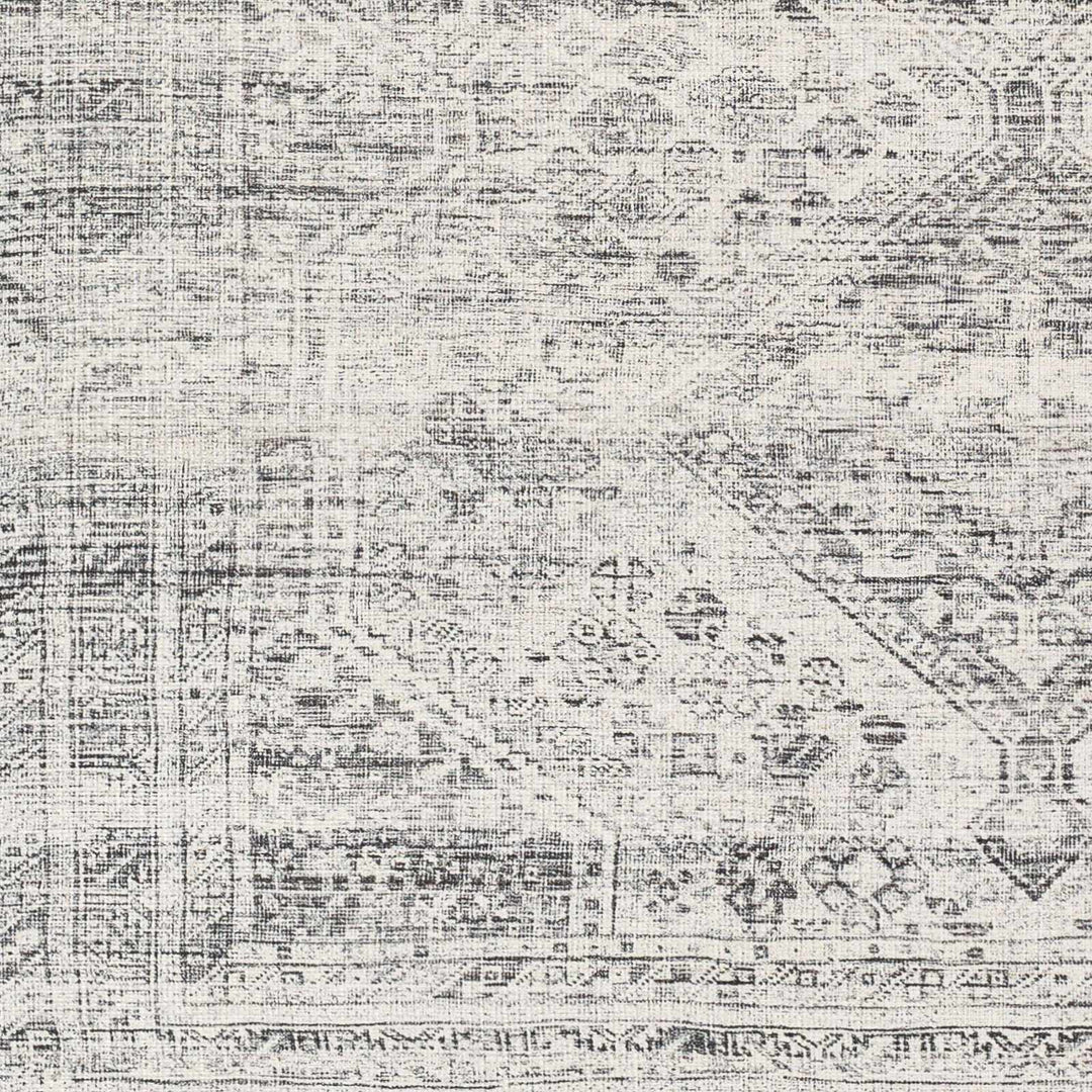 Charcoal, Silver and Ivory Transitional Washable Area Rug - The Rug Decor