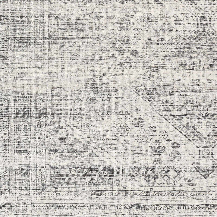 Charcoal, Silver and Ivory Transitional Washable Area Rug - The Rug Decor