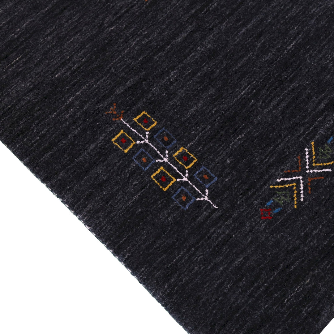Charcoal Tribal Center Medallion Hand Loomed Wool Area Rug - The Rug Decor