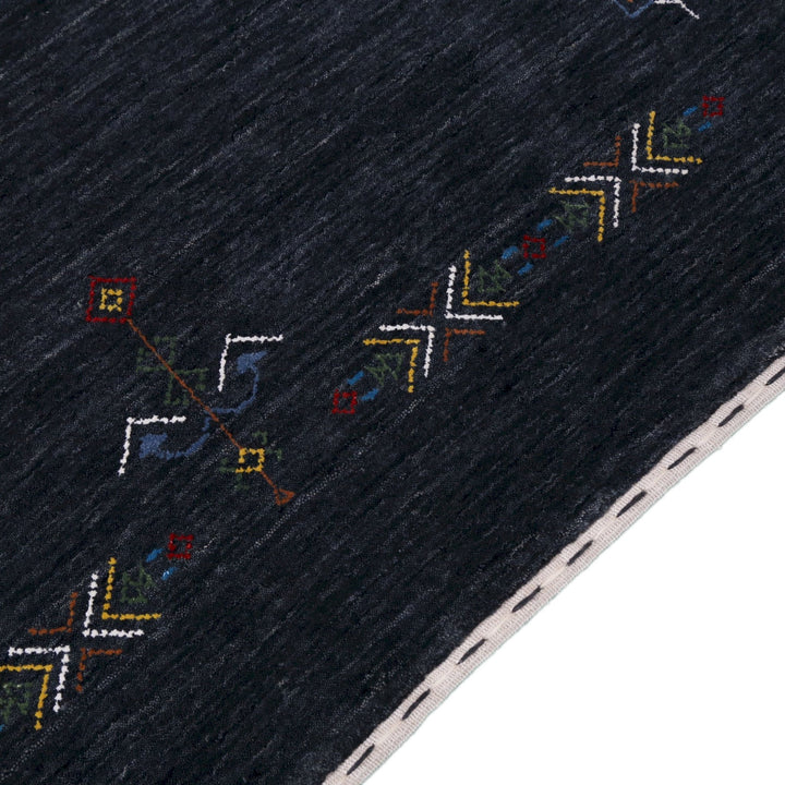 Charcoal Tribal Center Medallion Hand Loomed Wool Area Rug - The Rug Decor