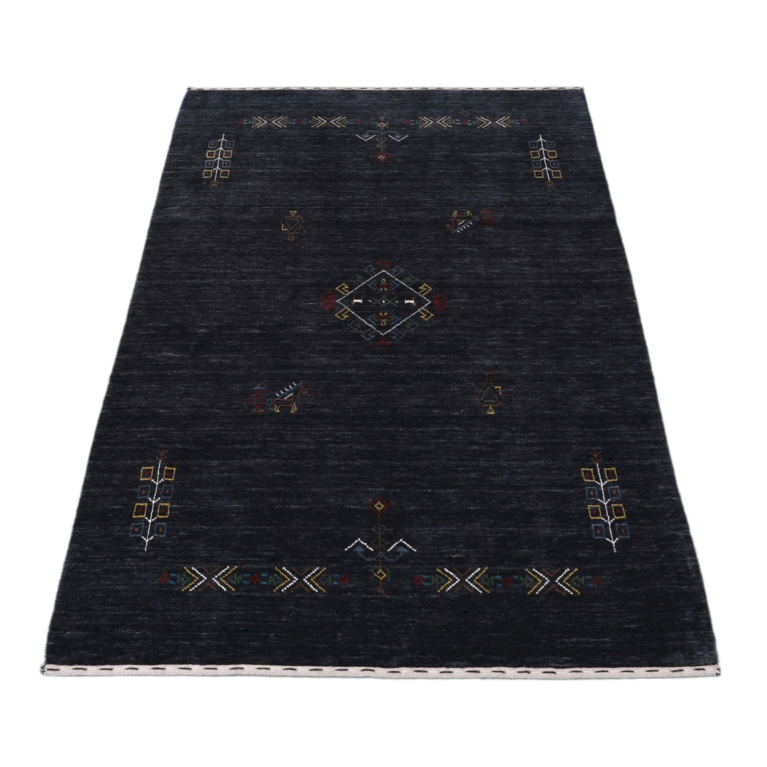 Charcoal Tribal Center Medallion Hand Loomed Wool Area Rug - The Rug Decor