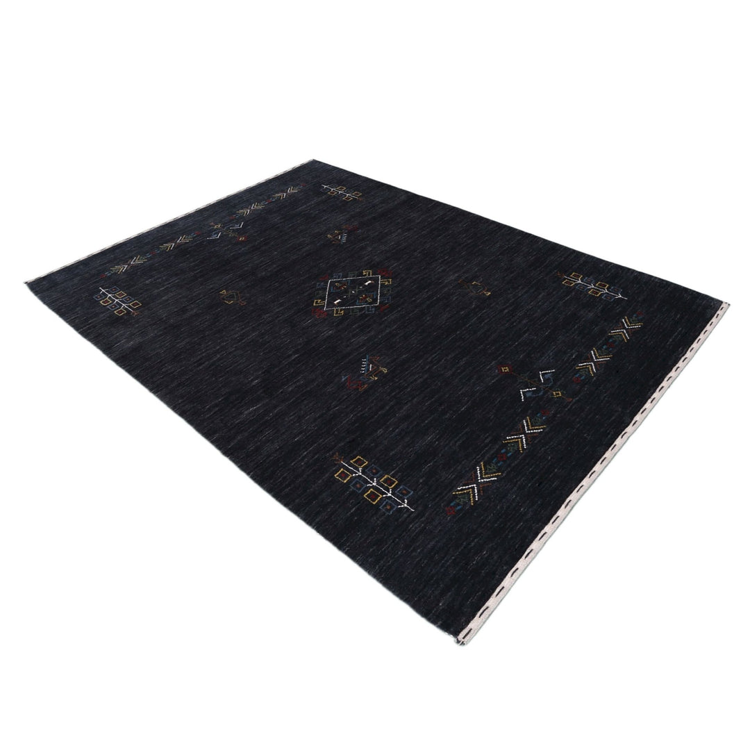 Charcoal Tribal Center Medallion Hand Loomed Wool Area Rug - The Rug Decor