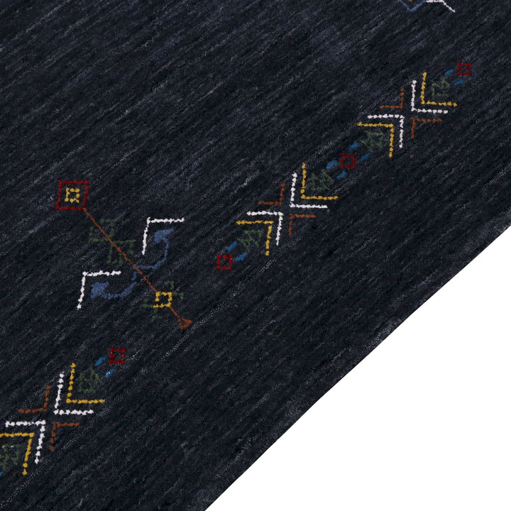 Charcoal Tribal Center Medallion Hand Loomed Wool Area Rug - The Rug Decor