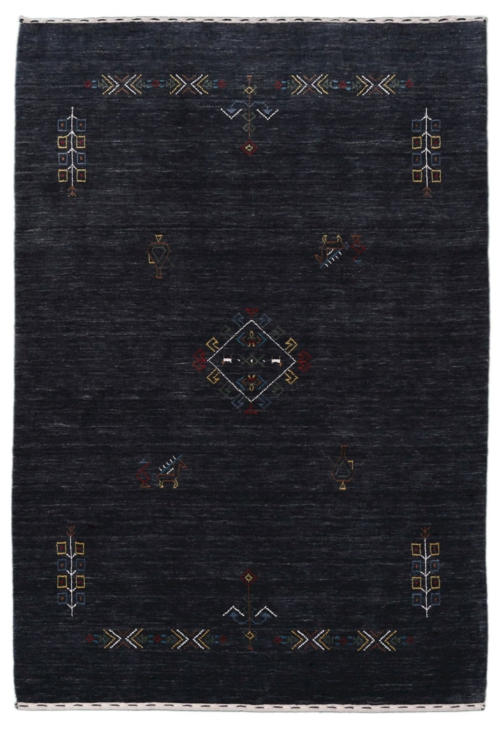 Charcoal Tribal Center Medallion Hand Loomed Wool Area Rug - The Rug Decor