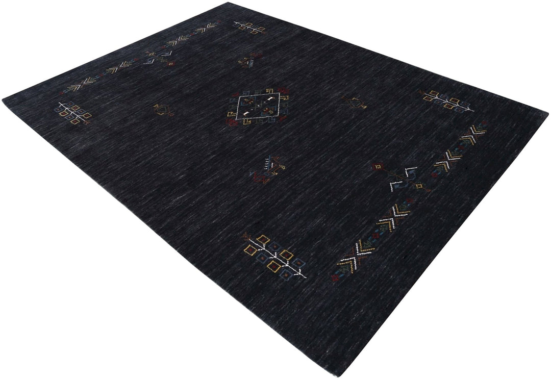 Charcoal Tribal Center Medallion Hand Loomed Wool Area Rug - The Rug Decor