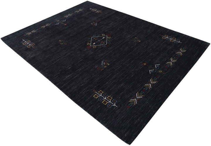 Charcoal Tribal Center Medallion Hand Loomed Wool Area Rug - The Rug Decor