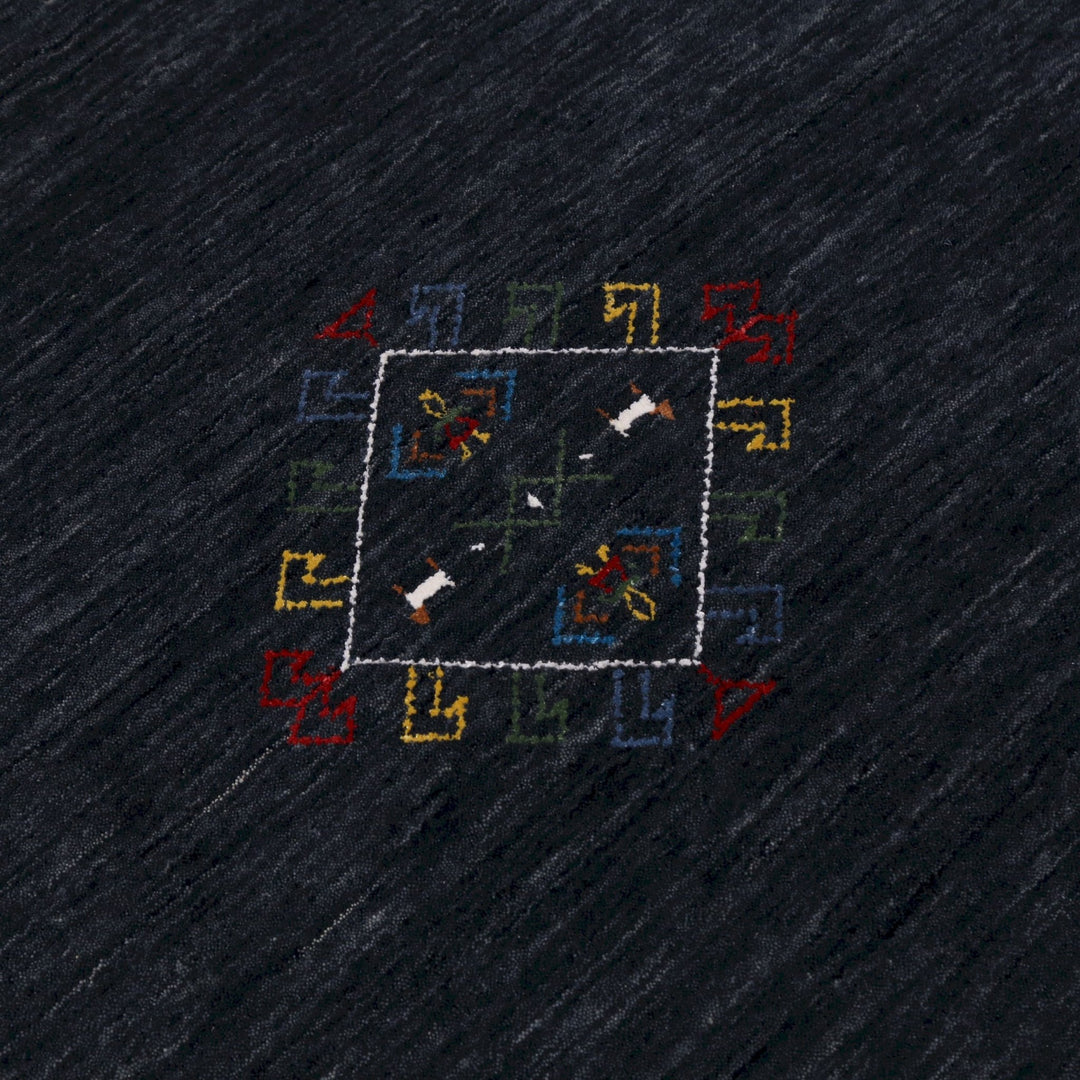 Charcoal Tribal Center Medallion Hand Loomed Wool Area Rug - The Rug Decor