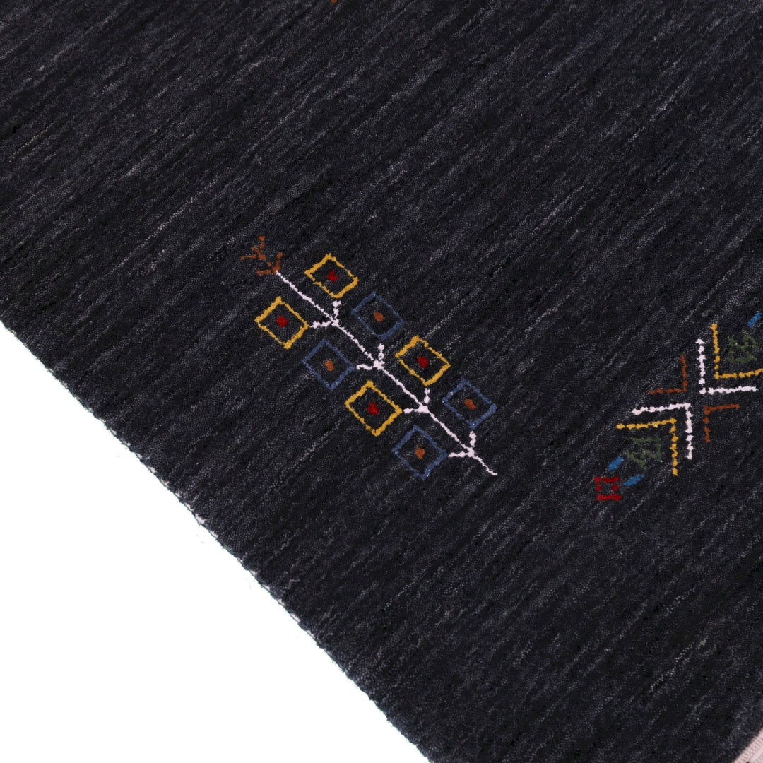 Charcoal Tribal Center Medallion Hand Loomed Wool Area Rug - The Rug Decor