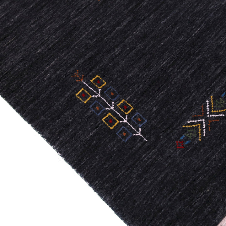 Charcoal Tribal Center Medallion Hand Loomed Wool Area Rug - The Rug Decor