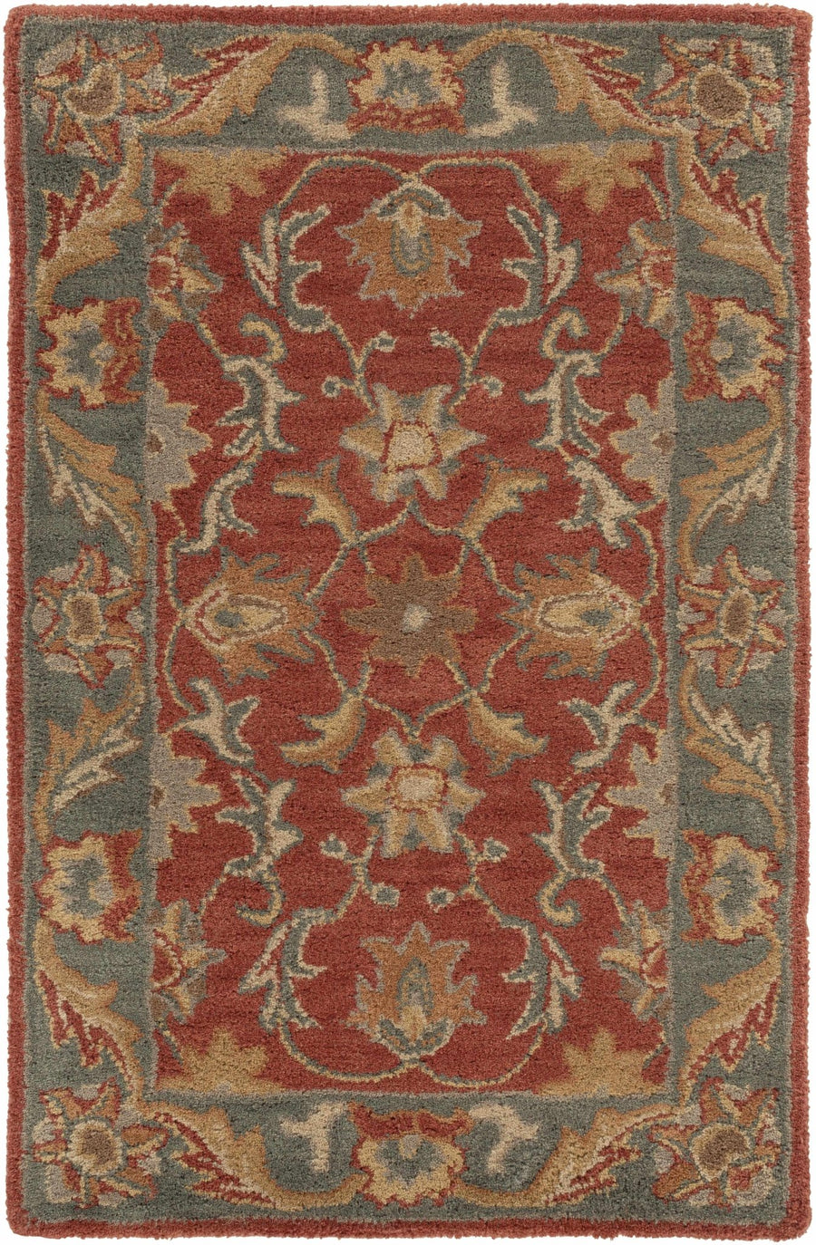Charlottesville Traditional Persian Design Maroon And Brown Wool Rug - The Rug Decor