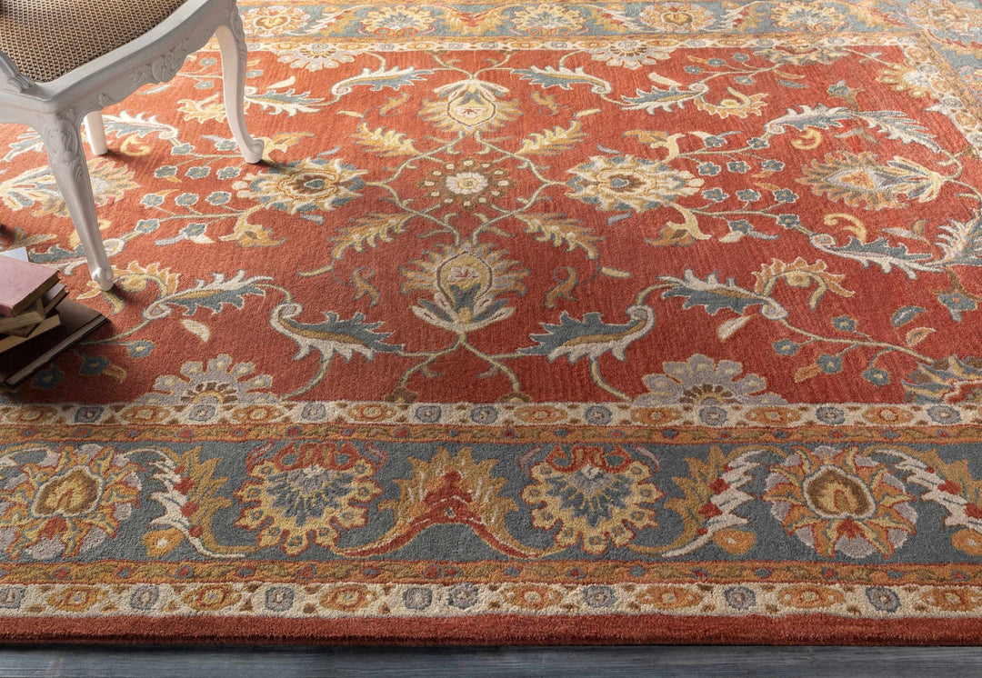 Charlottesville Traditional Persian Design Maroon And Brown Wool Rug - The Rug Decor