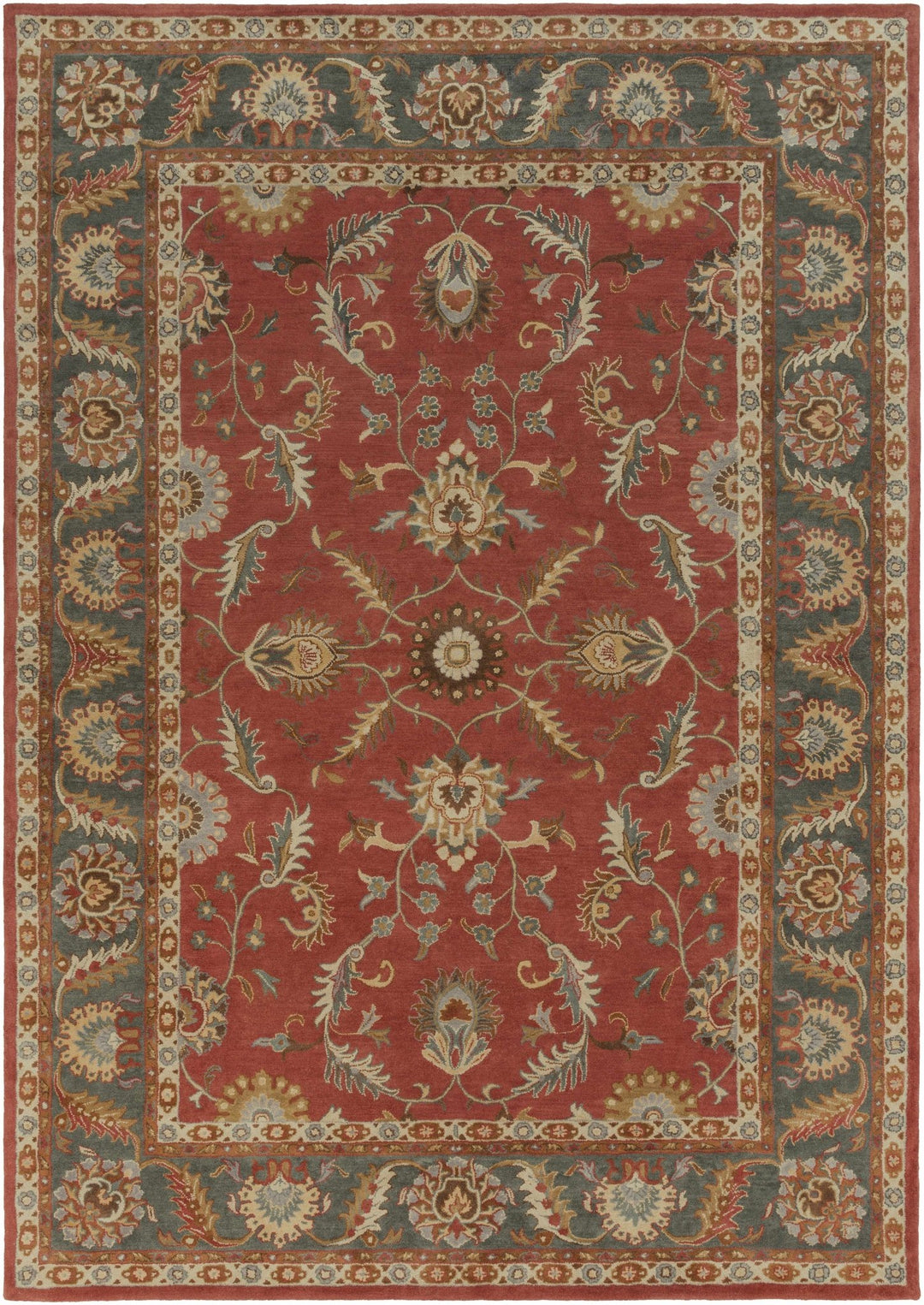Charlottesville Traditional Persian Design Maroon And Brown Wool Rug - The Rug Decor