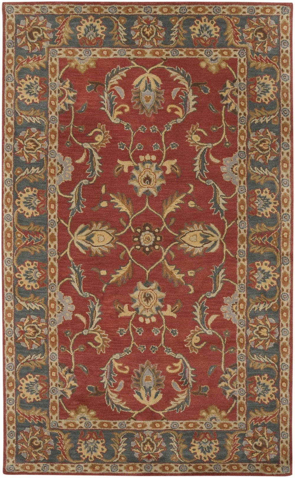 Charlottesville Traditional Persian Design Maroon And Brown Wool Rug - The Rug Decor