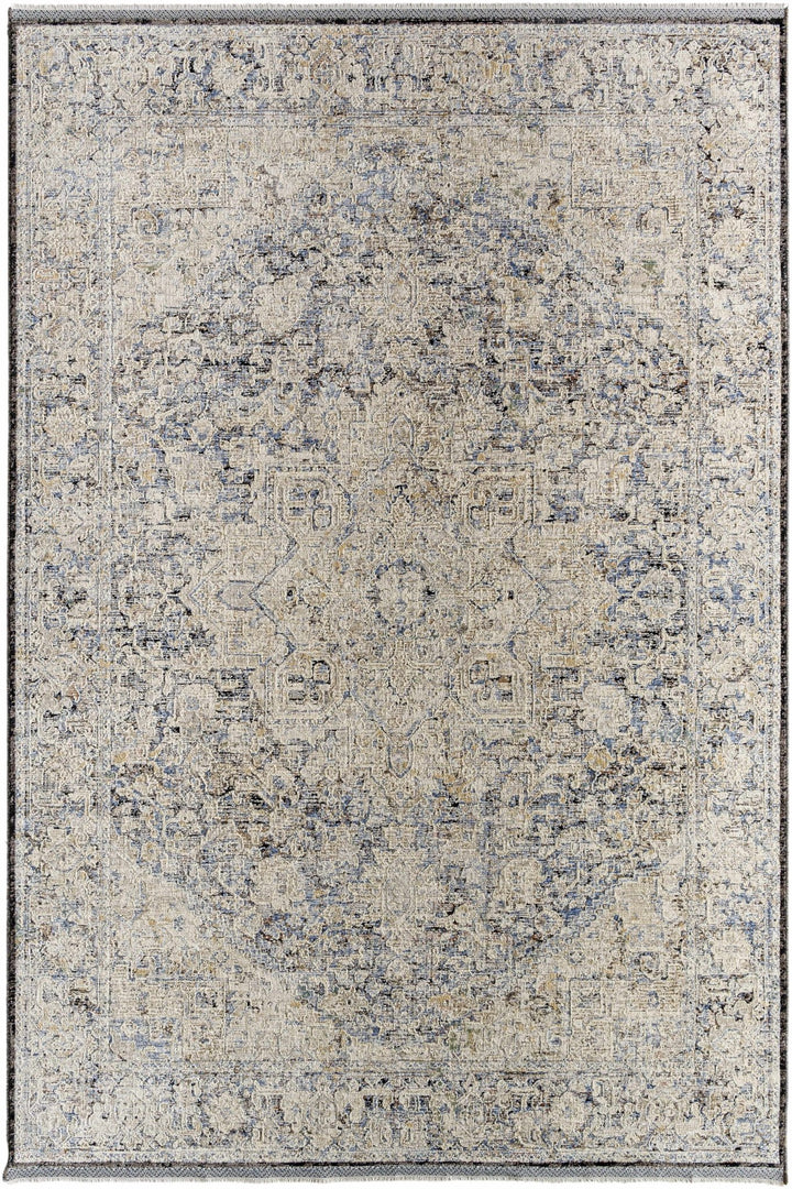 Charo Traditional Medallion Design Beige And Gray Rug - The Rug Decor