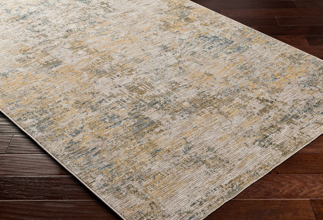 Chas Modern Abstract Design Beige And Blue Area Rug - The Rug Decor