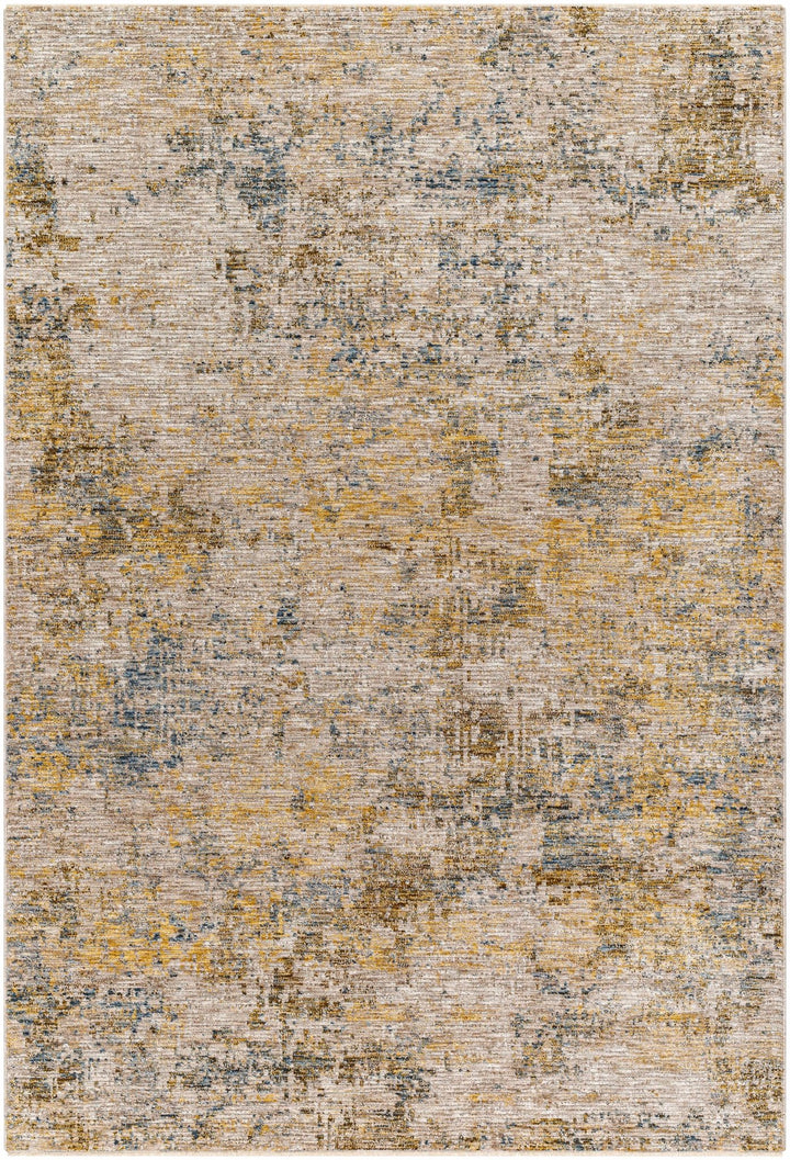 Chas Modern Abstract Design Beige And Blue Area Rug - The Rug Decor