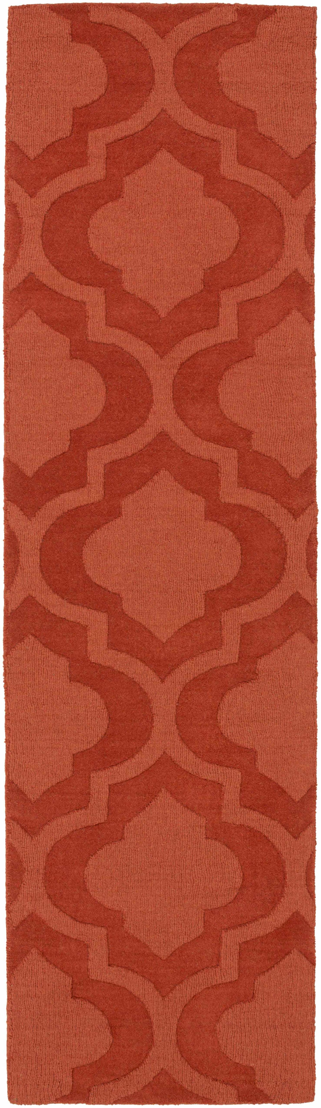 Chatom Contemporary Style Rust Hand Loom Wool Area Rug