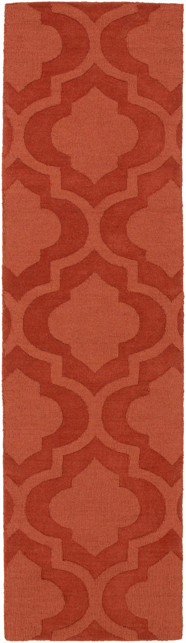 Chatom Contemporary Style Rust Hand Loom Wool Area Rug