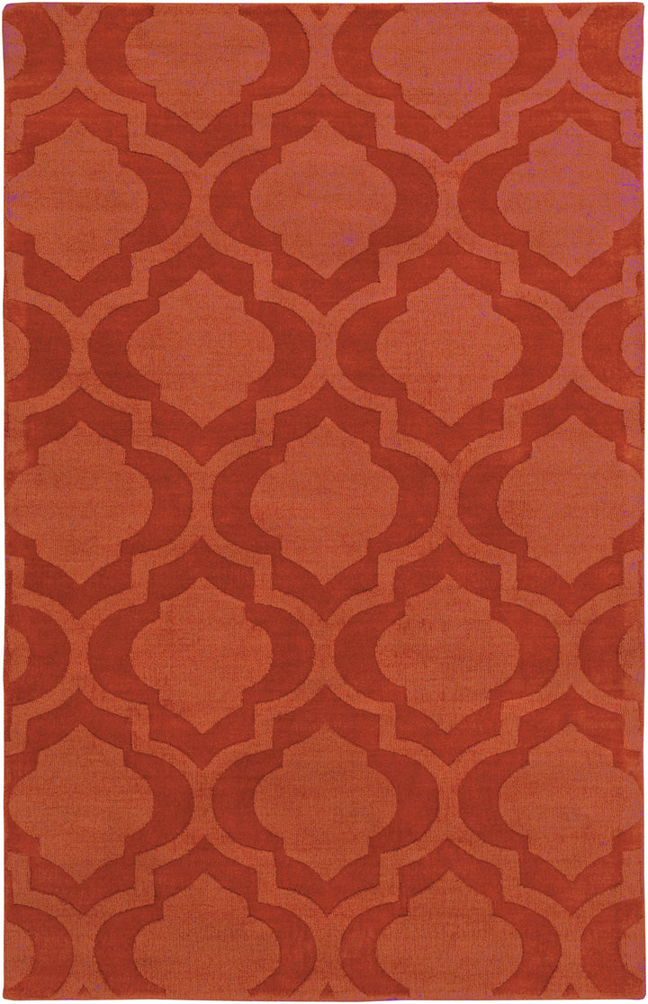 Chatom Contemporary Style Rust Hand Loom Wool Area Rug