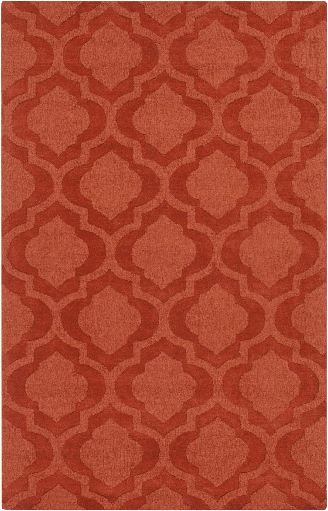 Chatom Contemporary Style Rust Hand Loom Wool Area Rug