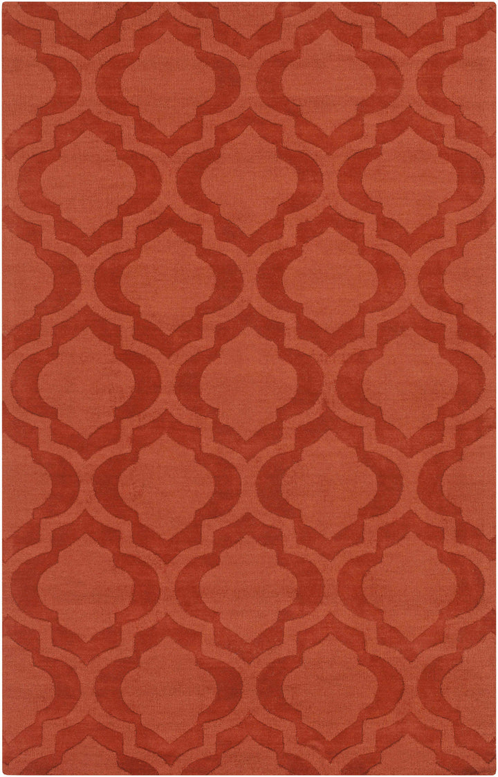 Chatom Contemporary Style Rust Hand Loom Wool Area Rug