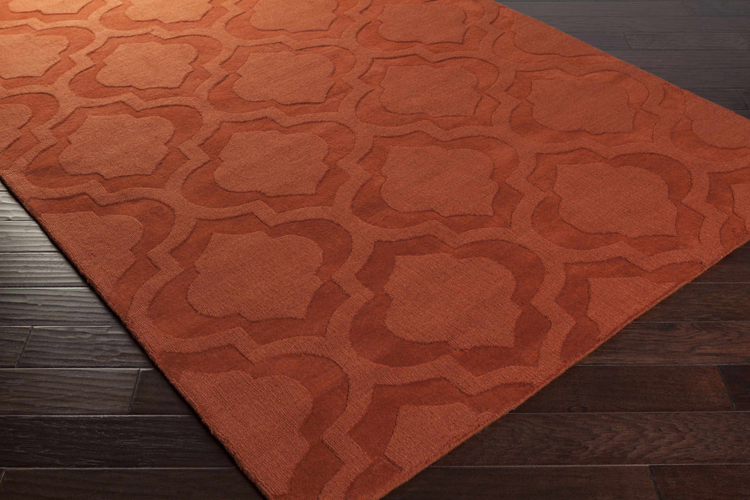 Chatom Contemporary Style Rust Hand Loom Wool Area Rug