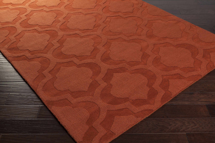 Chatom Contemporary Style Rust Hand Loom Wool Area Rug
