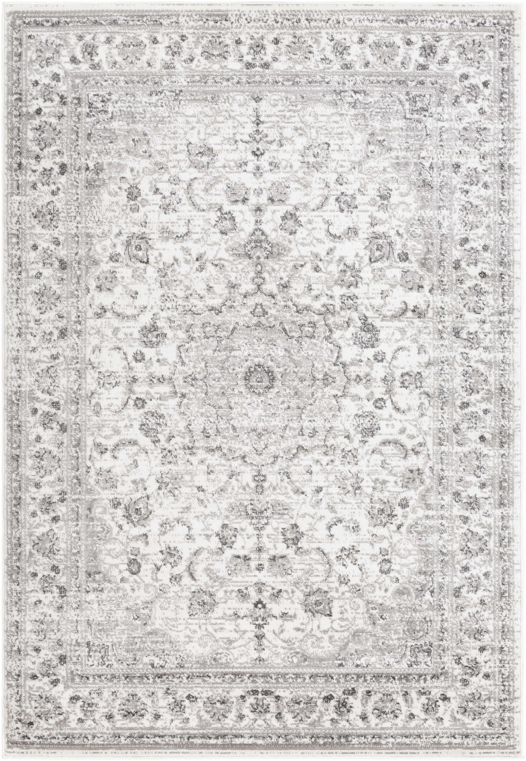 Chicota Traditional Style Ivory And Gray Area Rug