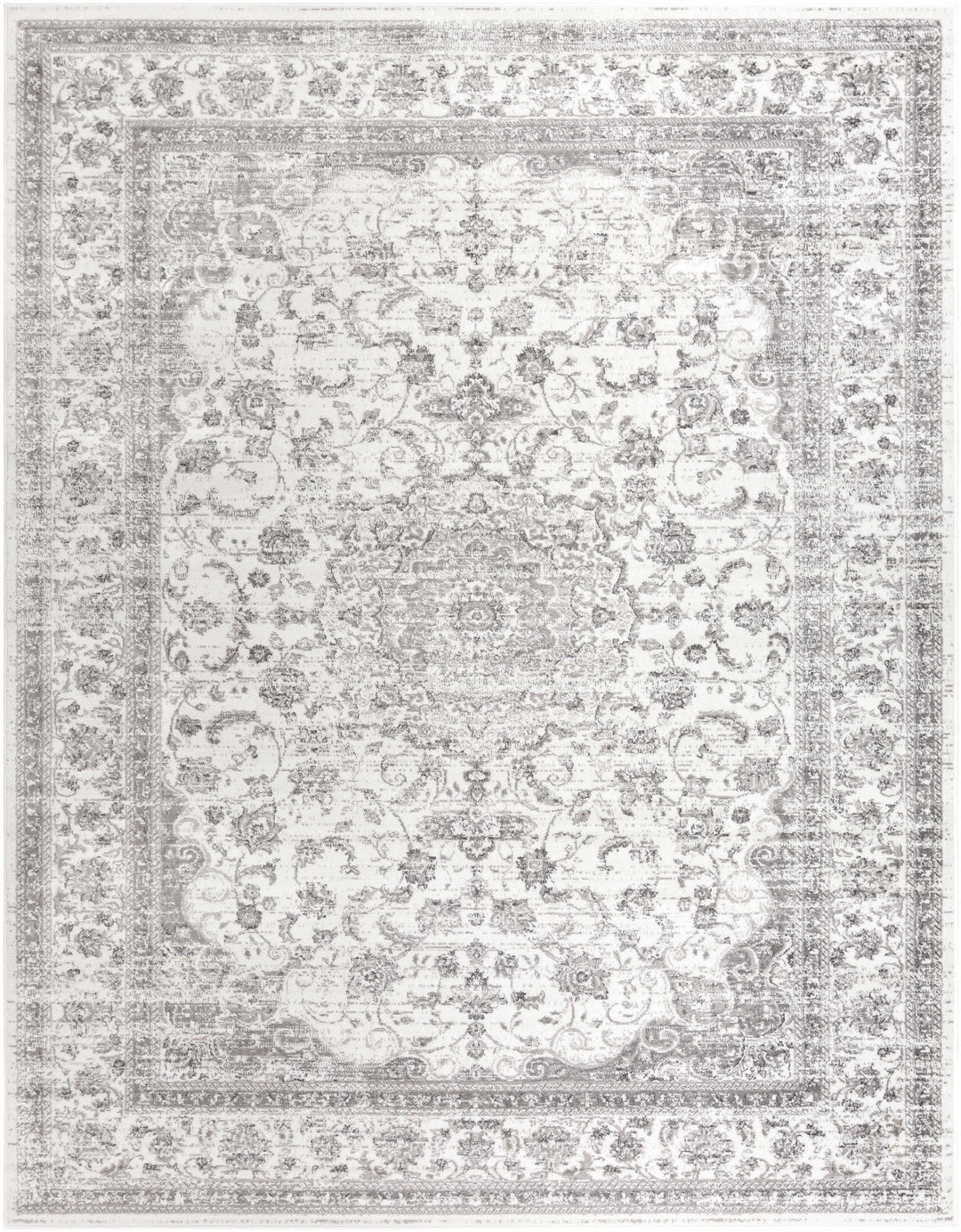 Chicota Traditional Style Ivory And Gray Area Rug