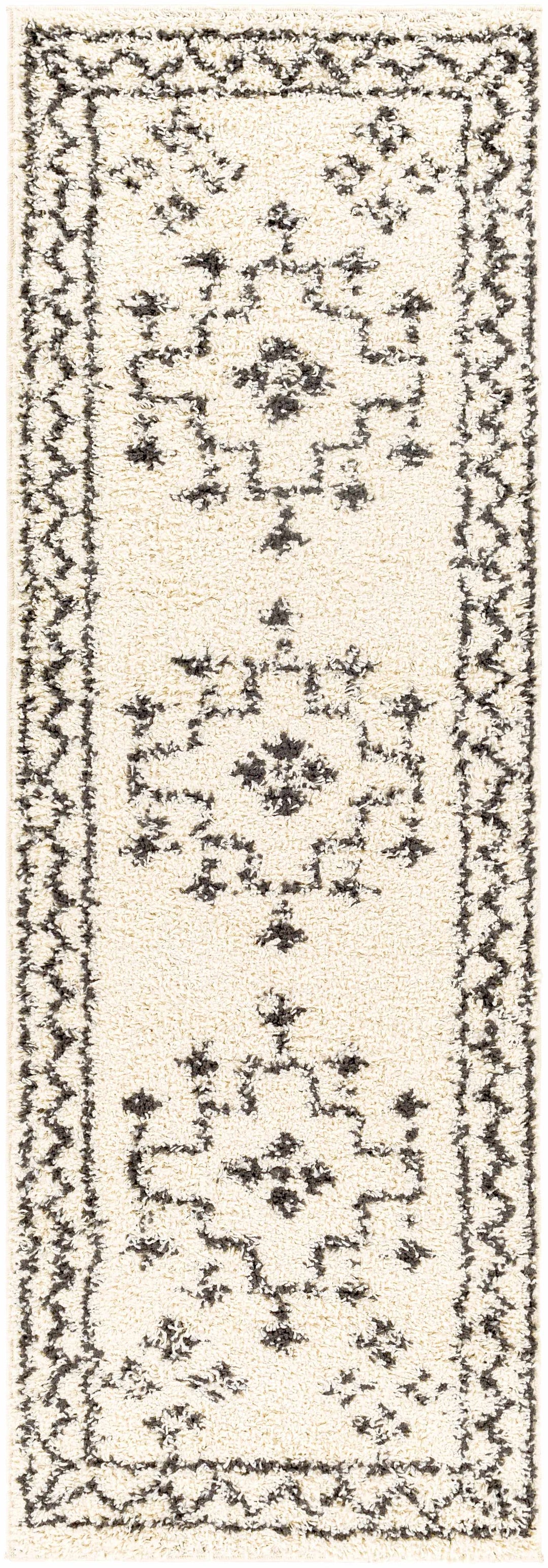 Cheam Modern Style Ivory And Charcoal Area Rug