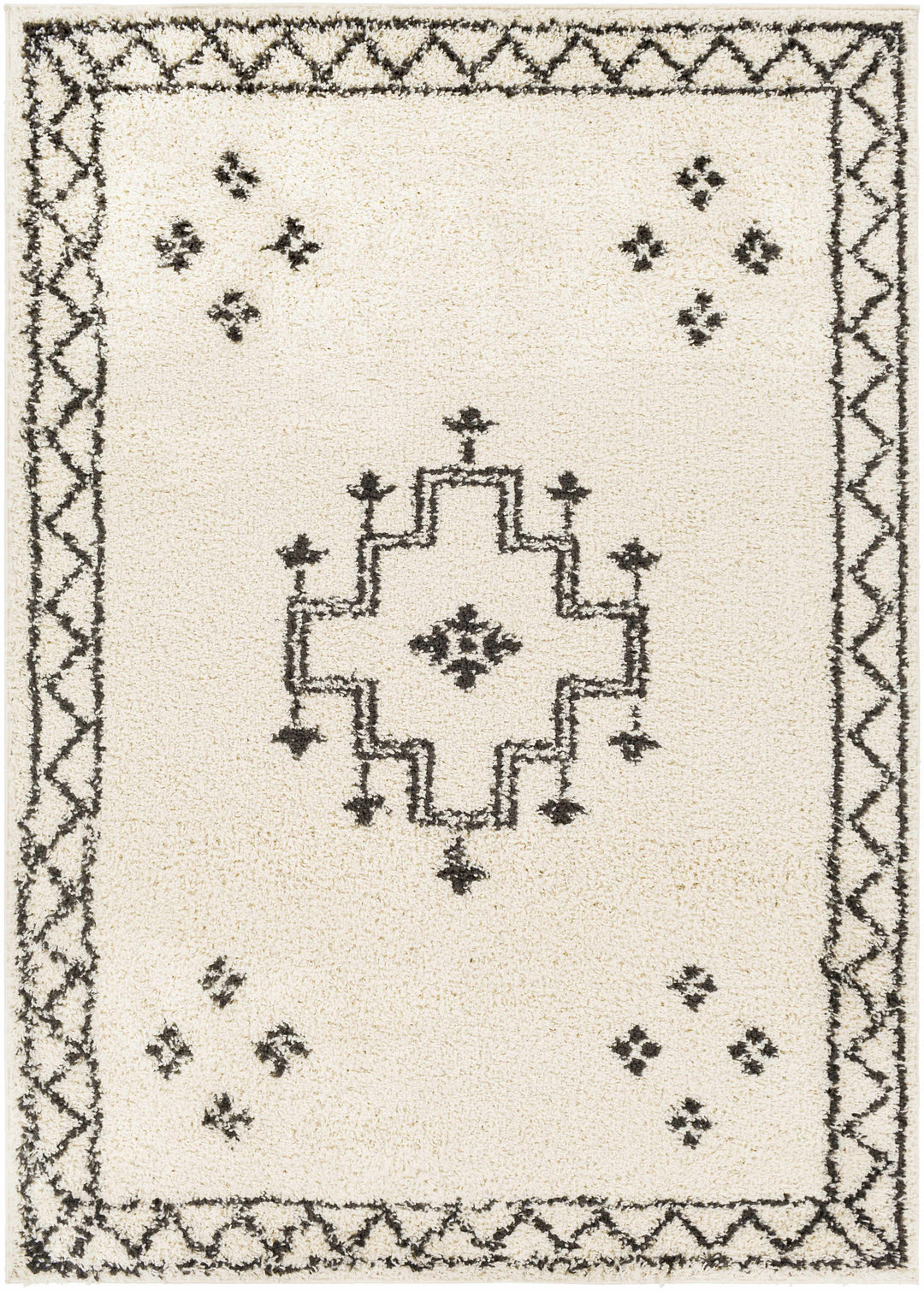 Cheam Modern Style Ivory And Charcoal Area Rug