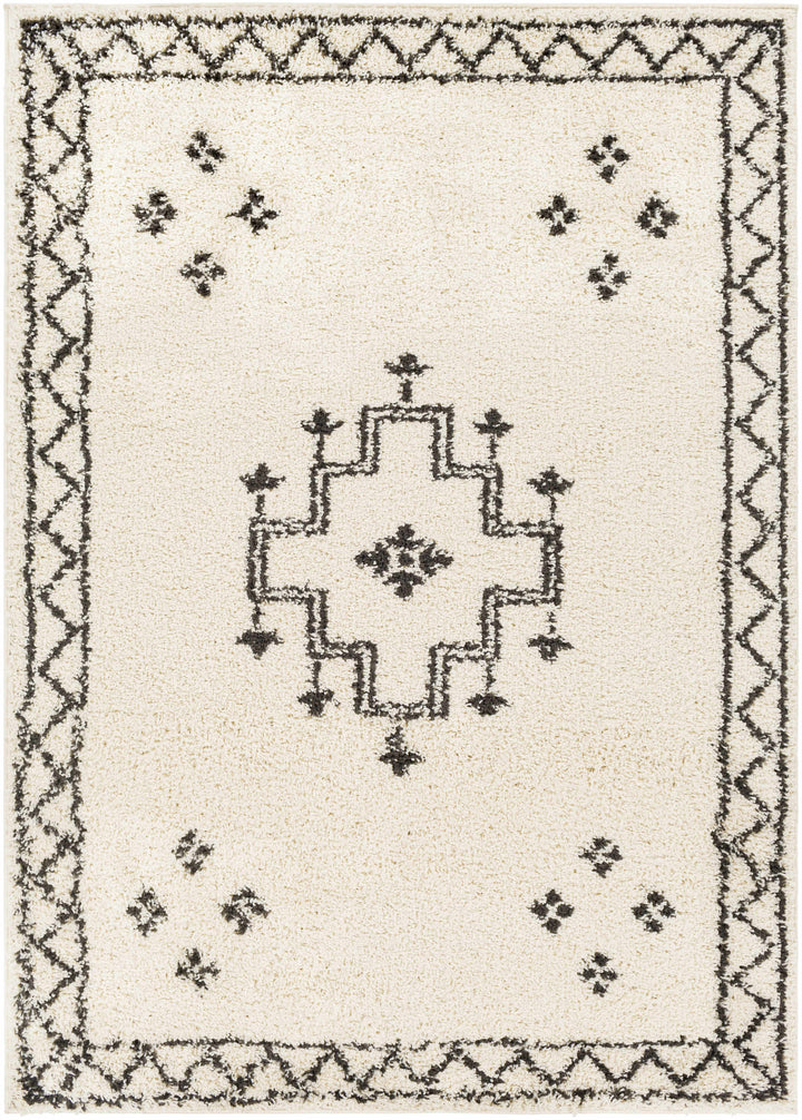 Cheam Modern Style Ivory And Charcoal Area Rug
