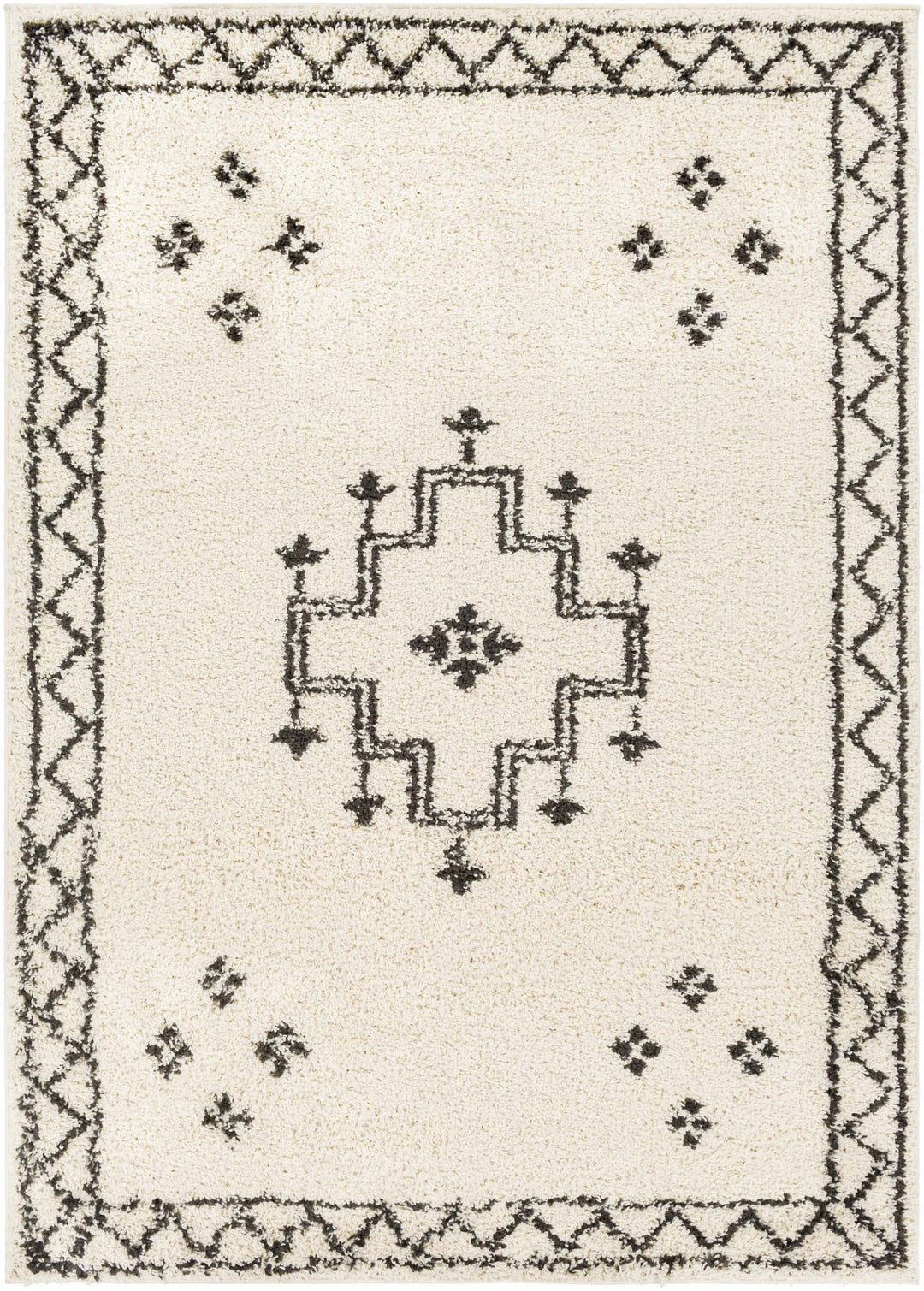 Cheam Modern Style Ivory And Charcoal Area Rug - The Rug Decor