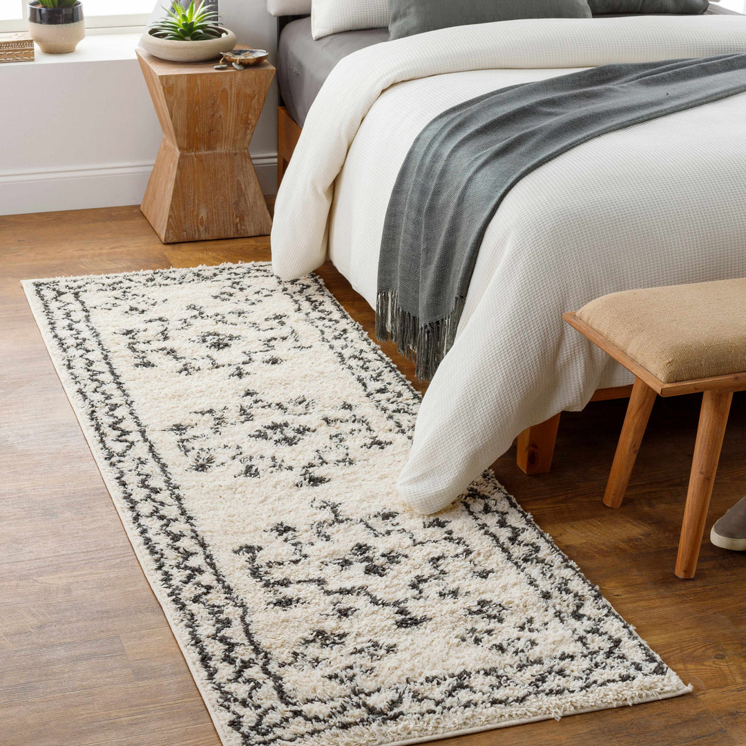 Cheam Modern Style Ivory And Charcoal Area Rug