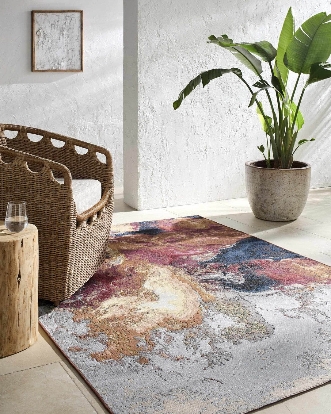 Chemed Contemporary Abstract Multicolor Outdoor Area Rug - The Rug Decor