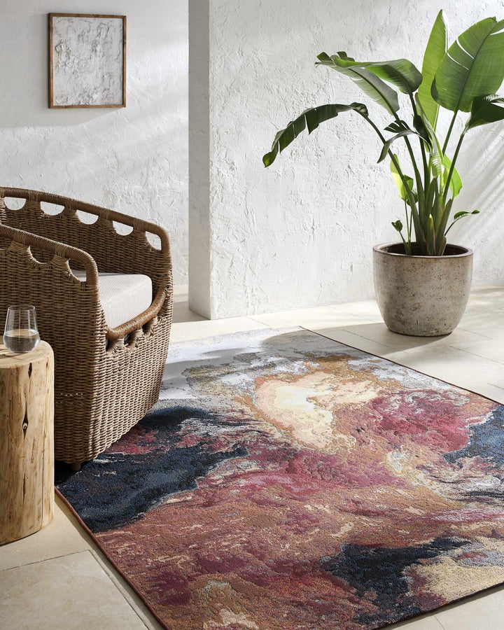 Chemed Contemporary Abstract Multicolor Outdoor Area Rug - The Rug Decor