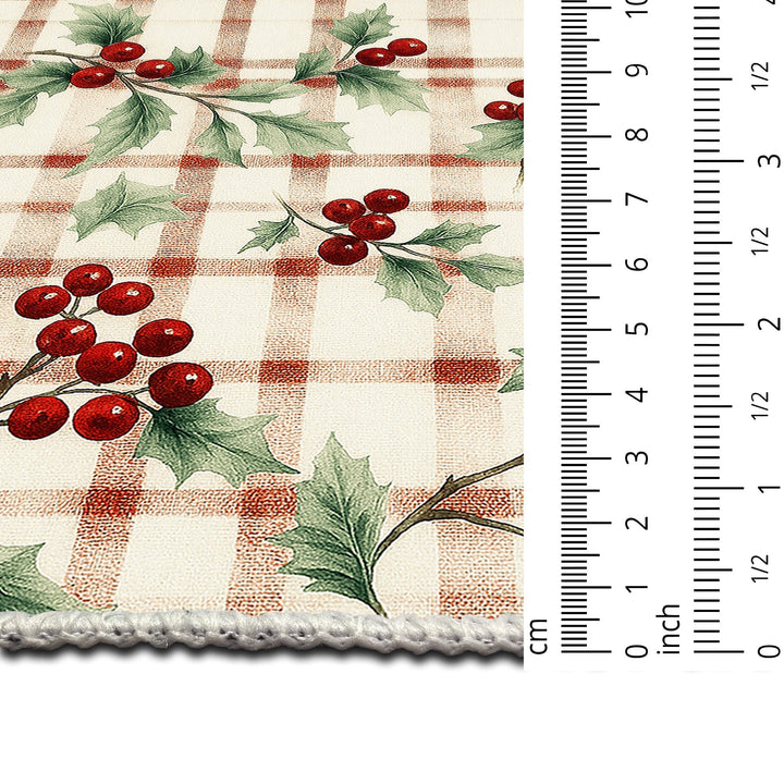 Cherry design Beige Machine Washable Cotton Area Rug - The Rug Decor