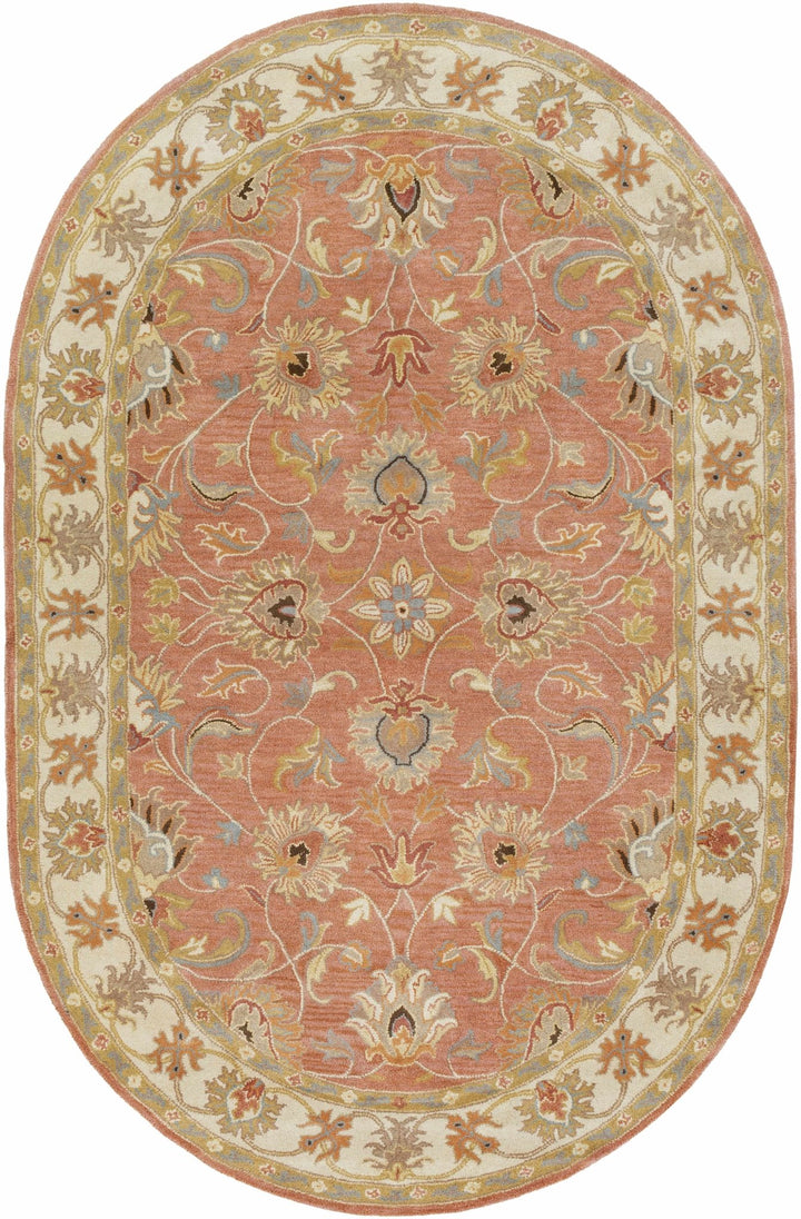 Cherryfield Rust Traditional Floral Hand Tufted Wool Area Rug - The Rug Decor