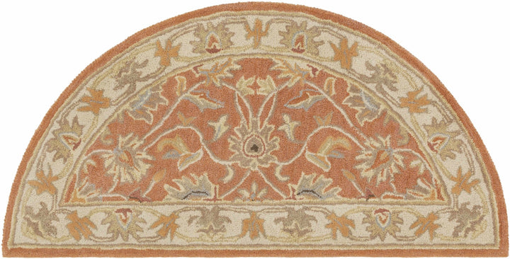 Cherryfield Rust Traditional Floral Hand Tufted Wool Area Rug - The Rug Decor