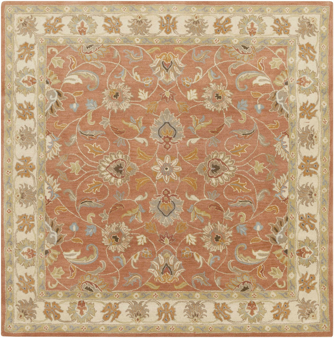 Cherryfield Rust Traditional Floral Hand Tufted Wool Area Rug - The Rug Decor