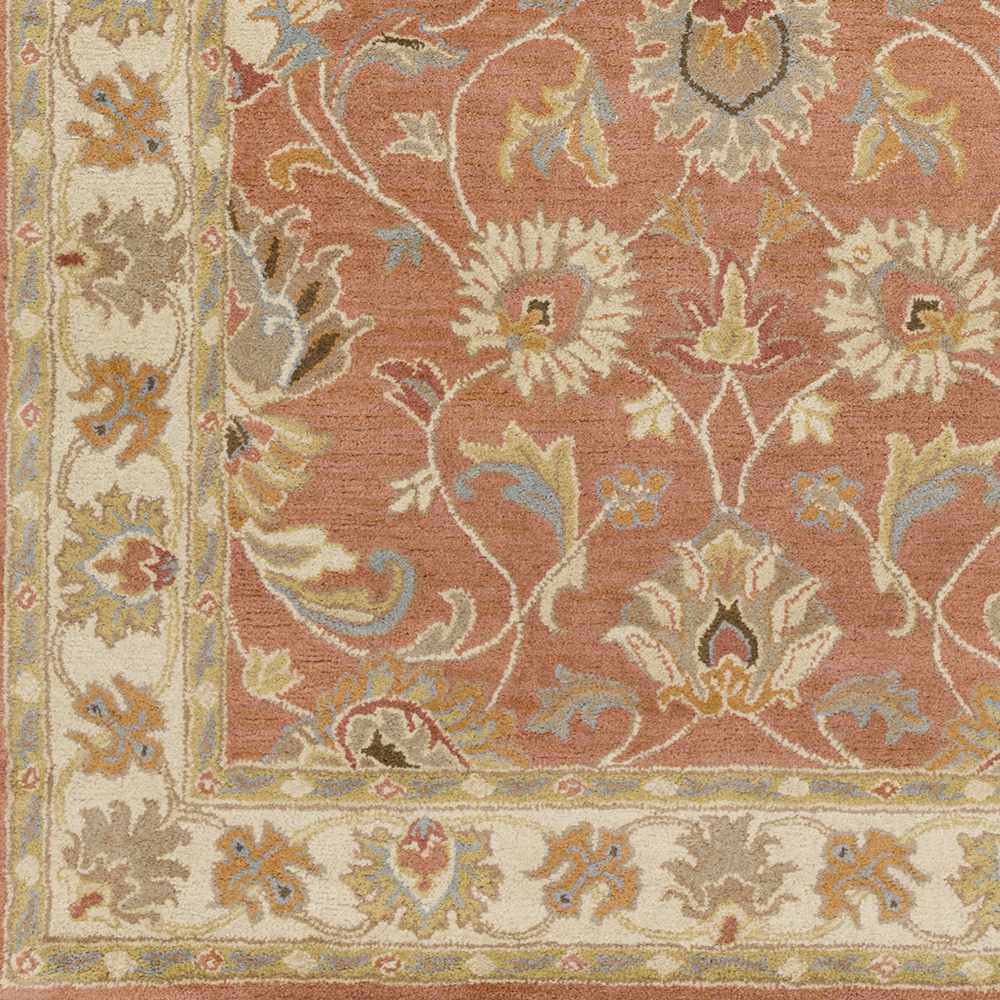 Cherryfield Rust Traditional Floral Hand Tufted Wool Area Rug - The Rug Decor