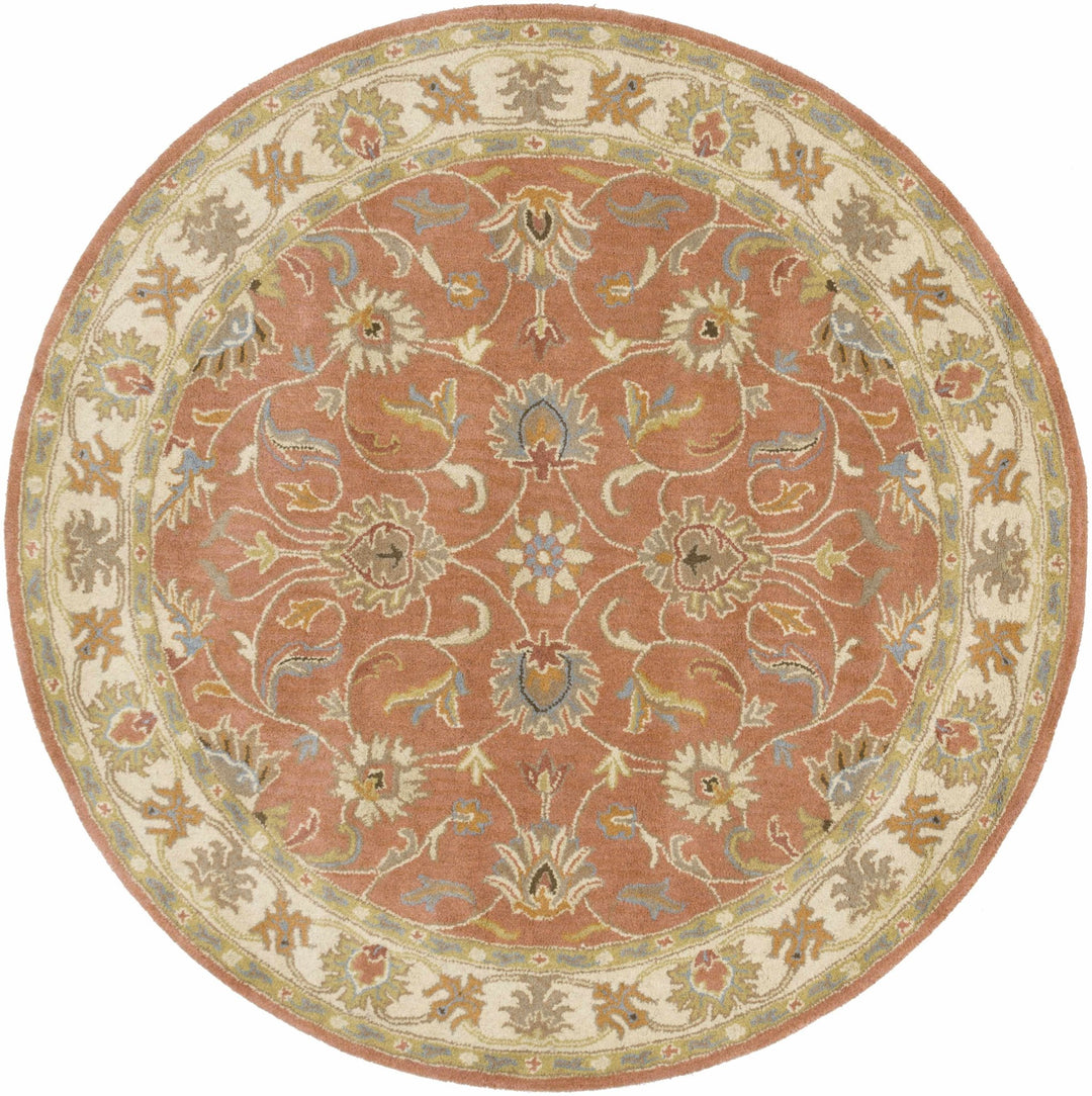 Cherryfield Rust Traditional Floral Hand Tufted Wool Area Rug - The Rug Decor