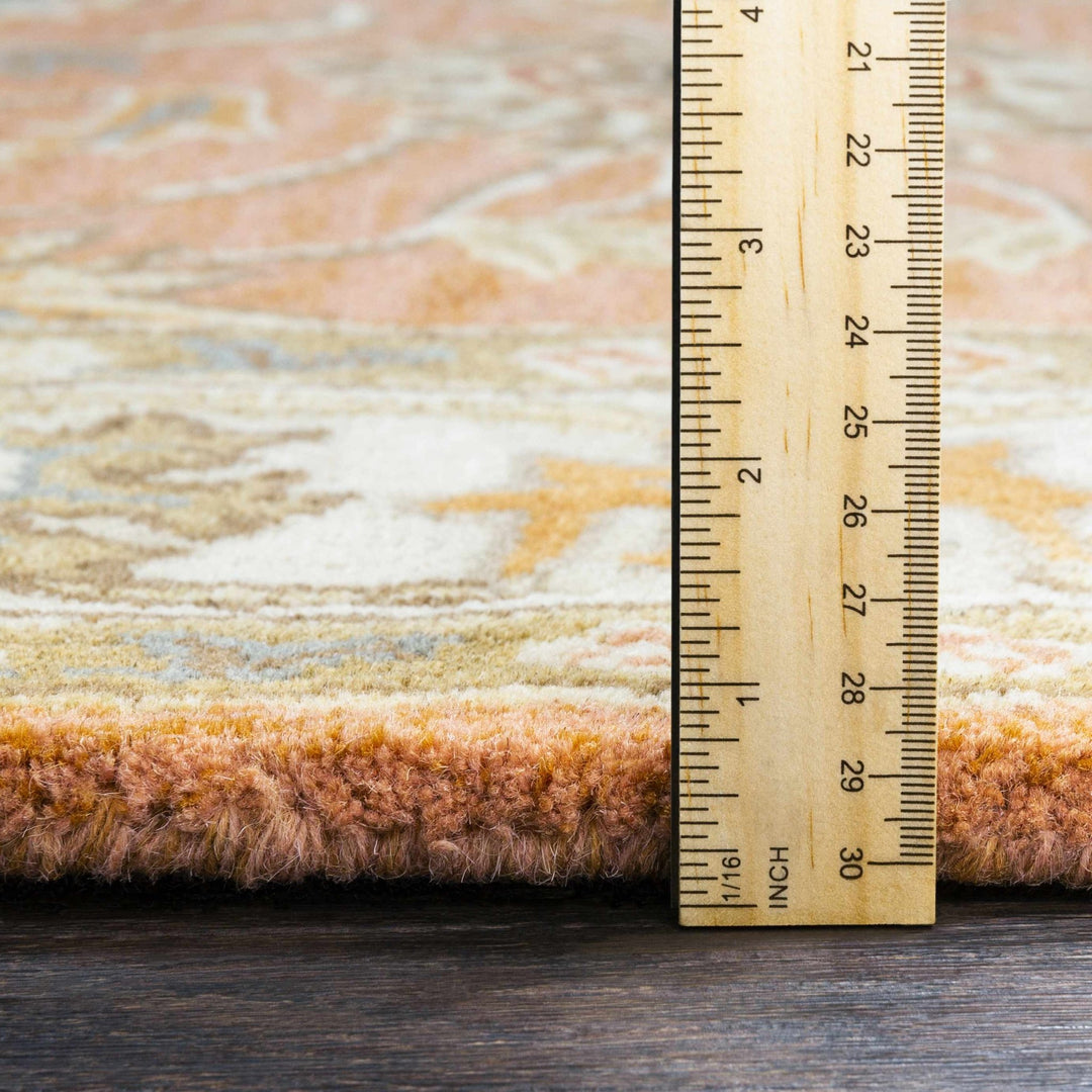 Cherryfield Rust Traditional Floral Hand Tufted Wool Area Rug - The Rug Decor
