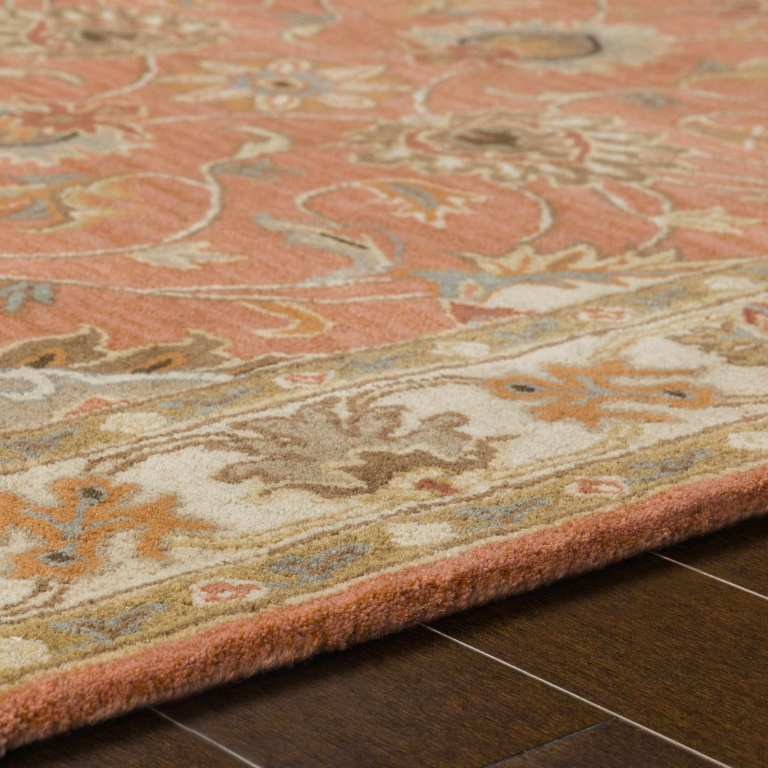 Cherryfield Rust Traditional Floral Hand Tufted Wool Area Rug - The Rug Decor